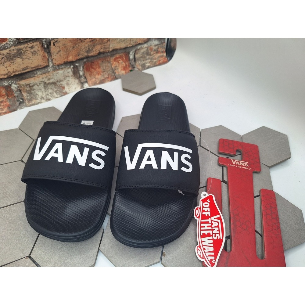Vans La Costa Slide-On Slides Black White Sandals Men's Size 12 NWOB 2025 - Picture 2 of 9